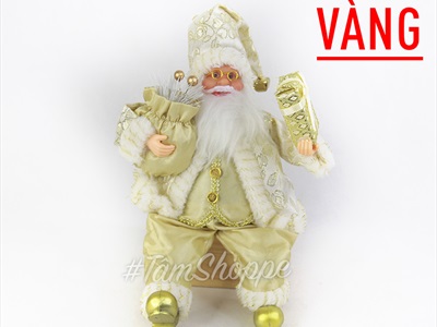 Ông già Noel vải kiểu ngồi 5 màu C30cm OGN-MH-01