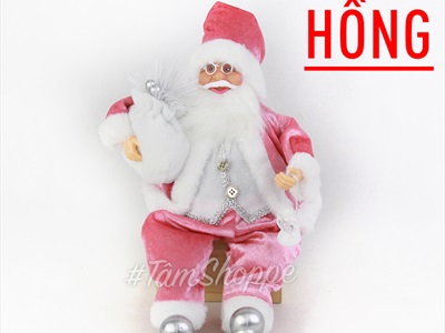 Ông già Noel vải kiểu ngồi 5 màu C30cm OGN-MH-01