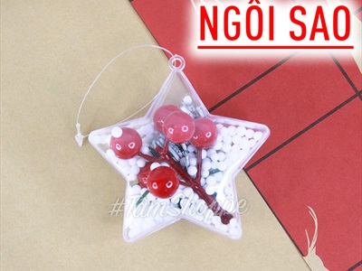 Phụ kiện trong suốt sao thông có tuyết trang trí sẵn PKT-X-05