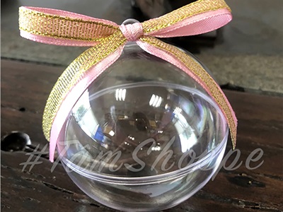 Quả cầu nhựa trong suốt hai mảnh ghép làm trái châu Noel [ĐK6-20cm - Tự ráp] TRAICHAU-40