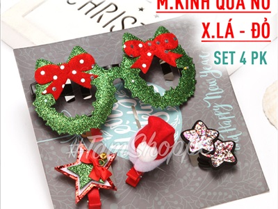 Set phụ kiện kẹp tóc mắt kính Giáng sinh SPKHT-X-01