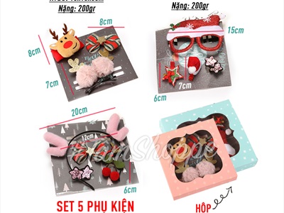 Set phụ kiện kẹp tóc mắt kính Giáng sinh SPKHT-X-01