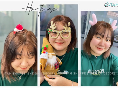 Set phụ kiện kẹp tóc mắt kính Giáng sinh SPKHT-X-01