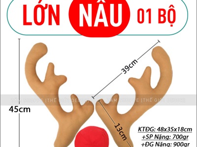 Set sừng tuần lộc gắn xe ô tô [02 sừng + 01 mũi] DOCHOIOTO-02