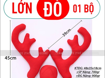 Set sừng tuần lộc gắn xe ô tô [02 sừng + 01 mũi] DOCHOIOTO-02