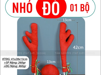 Set sừng tuần lộc gắn xe ô tô [02 sừng + 01 mũi] DOCHOIOTO-02