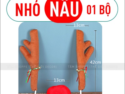 Set sừng tuần lộc gắn xe ô tô [02 sừng + 01 mũi] DOCHOIOTO-02