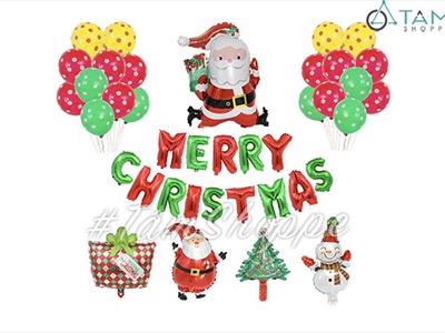 Set bóng Noel Ông già vui nhộn 4 icon SNE-GSTS004
