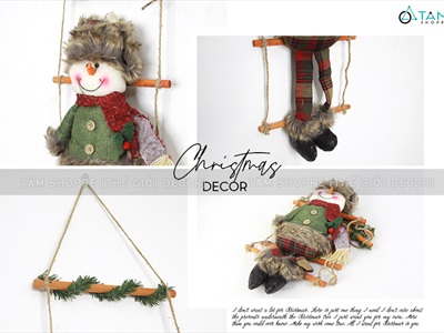 Thang treo dây thừng dài 100cm 6 bậc có ông già Noel người tuyết X-DTR-03