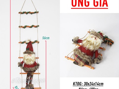 Thang treo dây thừng dài 100cm 6 bậc có ông già Noel người tuyết X-DTR-03
