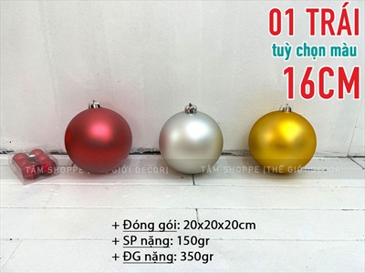 Trái châu Noel mờ đủ màu, đủ cỡ [Từ 4-16cm - Hàng chuẩn] TRAICHAU-34