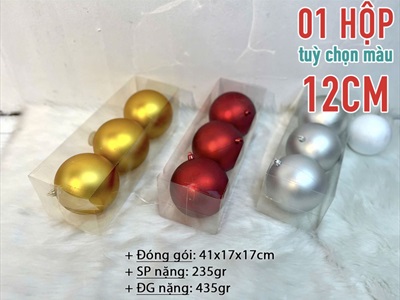 Trái châu Noel mờ đủ màu, đủ cỡ [Từ 4-16cm - Hàng chuẩn] TRAICHAU-34
