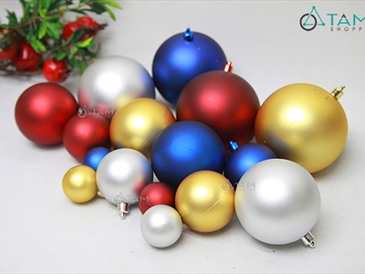 Trái châu Noel mờ đủ màu, đủ cỡ [Từ 4-16cm - Hàng chuẩn] TRAICHAU-34