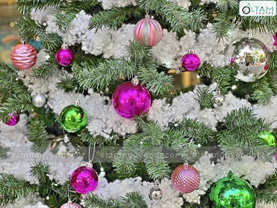 Trái châu Noel bóng đủ màu, đủ cỡ [Từ 4-16cm - Hàng chuẩn] TRAICHAU-33