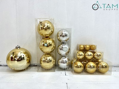Trái châu Noel bóng đủ màu, đủ cỡ [Từ 4-16cm - Hàng chuẩn] TRAICHAU-33