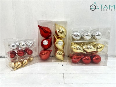Trái châu Noel búp đèn đủ màu, đủ cỡ [Dài 3-8cm - Bóng đẹp] TRAICHAU-35