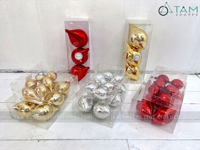 Trái châu Noel búp đèn đủ màu, đủ cỡ [Dài 3-8cm - Bóng đẹp] TRAICHAU-35