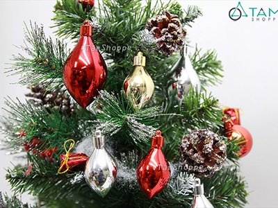 Trái châu Noel búp đèn đủ màu, đủ cỡ [Dài 3-8cm - Bóng đẹp] TRAICHAU-35