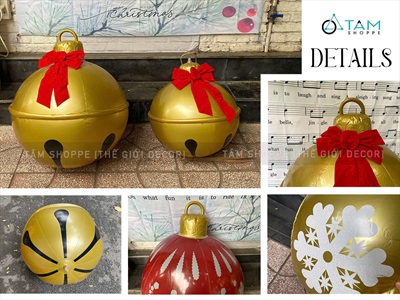 Trái châu Noel cỡ siêu to bơm hơi [ĐK45-60cm - Căng đẹp] TRAICHAU-41