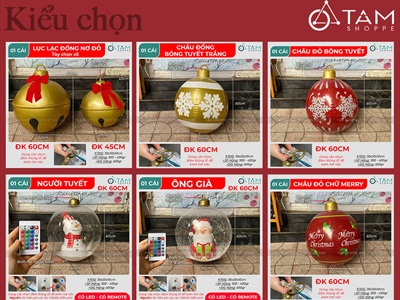 Trái châu Noel cỡ siêu to bơm hơi [ĐK45-60cm - Căng đẹp] TRAICHAU-41