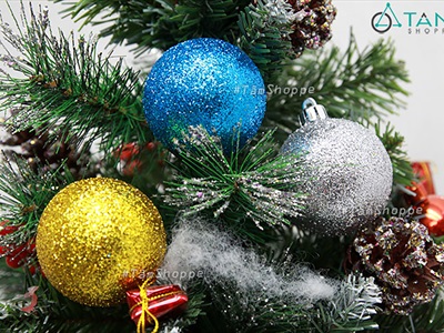 Trái châu Noel kim tuyến đủ màu, đủ cỡ [ĐK 6-16cm - lấp lánh] TRAICHAU-36