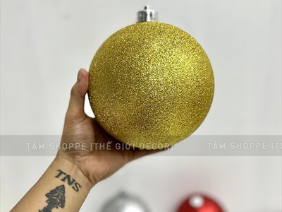 Trái châu Noel kim tuyến đủ màu, đủ cỡ [ĐK 6-16cm - lấp lánh] TRAICHAU-36