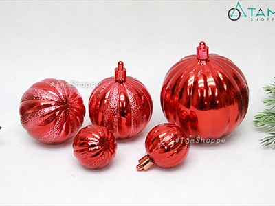Trái châu Noel múi dọc đủ màu, đủ cỡ [ĐK 4-10cm - bắt sáng] TRAICHAU-37