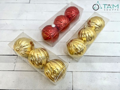 Trái châu Noel múi dọc đủ màu, đủ cỡ [ĐK 4-10cm - bắt sáng] TRAICHAU-37