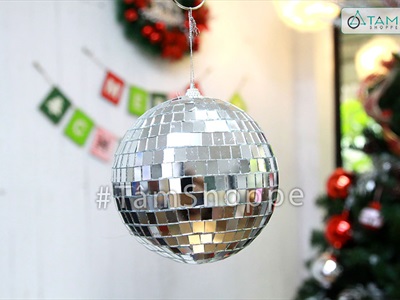 Trái châu Noel quả cầu gương phản sáng [4 cỡ - sang trọng] TRAICHAU-31