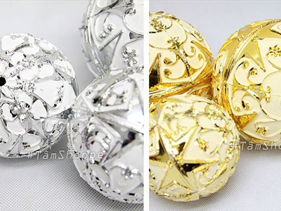Trái châu Noel vân nổi 6 cạnh 2D [ĐK8/10cm - ánh kim] TRAICHAU-30