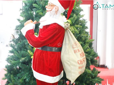 Túi đựng quà ông già Noel vải bố cỡ lớn 50x70cm TUIVAI-01