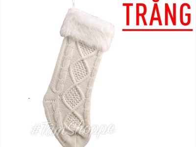 Vớ tất Noel bằng len trơn màu D50cm VOTAT-X-04