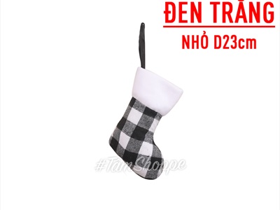 Vớ tất Noel vải caro đơn giản có cỡ lớn nhỏ VOTAT-X-06
