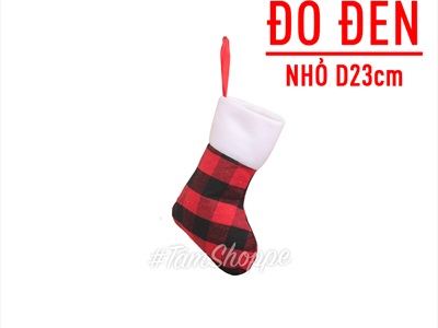 Vớ tất Noel vải caro đơn giản có cỡ lớn nhỏ VOTAT-X-06