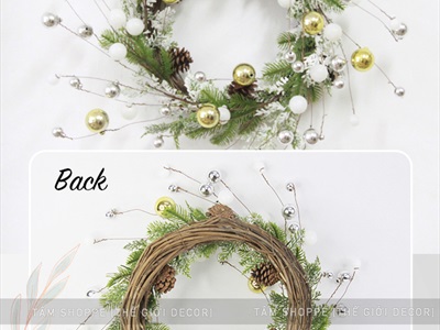Vòng nguyệt quế Noel ngân hà Galaxy ĐK60cm VNGQ-X-37