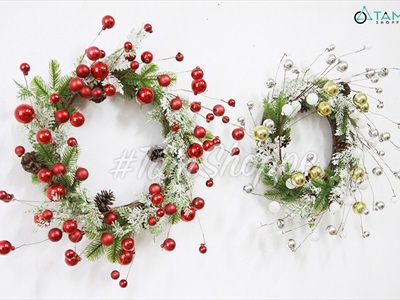 Vòng nguyệt quế Noel ngân hà Galaxy ĐK60cm VNGQ-X-37