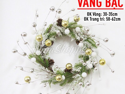 Vòng nguyệt quế Noel ngân hà Galaxy ĐK60cm VNGQ-X-37