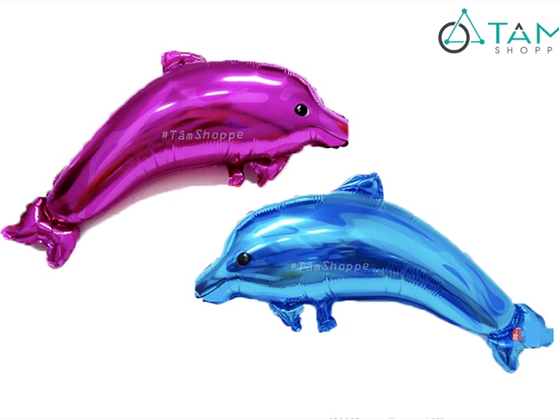 Bong bóng kiếng cá heo xanh hồng 70cm BBK-CH-01