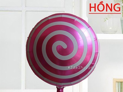 Bong bóng kiếng hình kẹo mút xoáy vòng tròn ĐK40cm BBK-KEO-02
