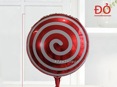 Bong bóng kiếng hình kẹo mút xoáy vòng tròn ĐK40cm BBK-KEO-02