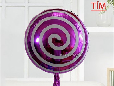Bong bóng kiếng hình kẹo mút xoáy vòng tròn ĐK40cm BBK-KEO-02
