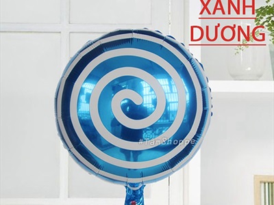 Bong bóng kiếng hình kẹo mút xoáy vòng tròn ĐK40cm BBK-KEO-02