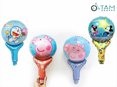 Bong bóng kiếng cầm tay hoạt hình nhiều kiểu 35cm BBK-CT-01