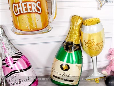 Bong bóng kiếng chai rượu champagne ly bia trang trí tiệc BBK-BR-01