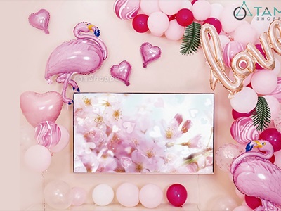 Bong bóng kiếng chim hồng hạc 40cm BBK-CH.HH-01