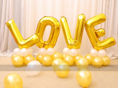 Bong bóng kiếng chữ LOVE viết hoa cao 60cm BBK-LOVE-01