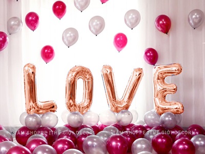 Bong bóng kiếng chữ LOVE viết hoa cao 60cm BBK-LOVE-01