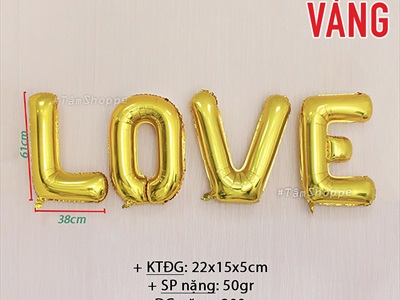 Bong bóng kiếng chữ LOVE viết hoa cao 60cm BBK-LOVE-01