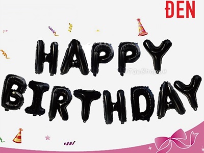 Bong bóng kiếng chữ HAPPY BIRTHDAY cao 33cm BBK-HPBD-01