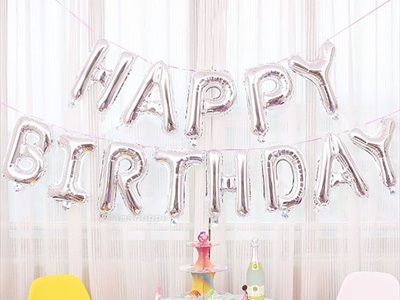 Bong bóng kiếng chữ HAPPY BIRTHDAY cao 33cm BBK-HPBD-01
